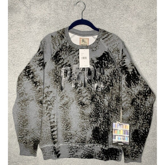 PRPS Sweatshirt Mens Medium Grey and Black Graphic Print Crewneck MSRP $325 - Picture 1 of 8
